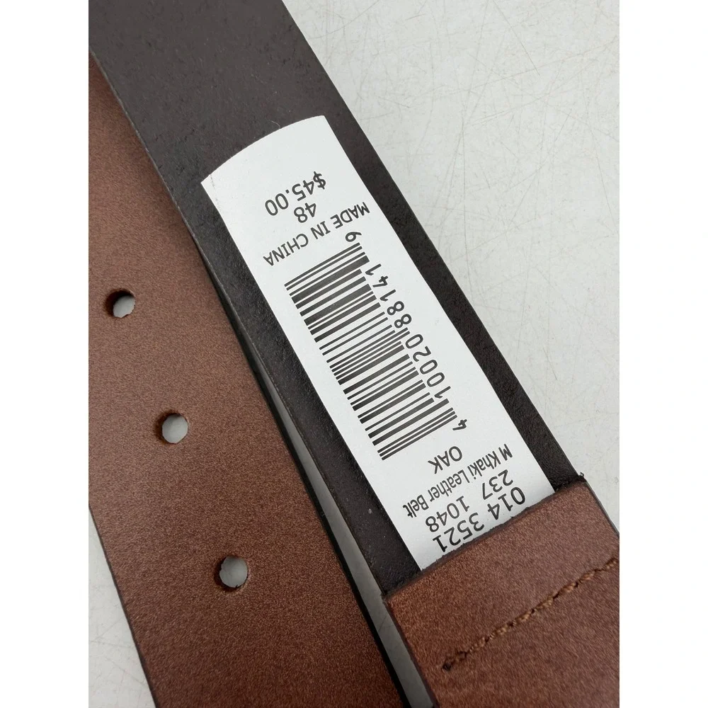 Eddie Bauer Leather Belt Mens 48 Brown Oak Genuine Leather Rugged Gorpcore NWT